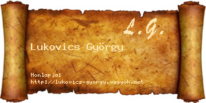 Lukovics György névjegykártya