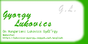 gyorgy lukovics business card